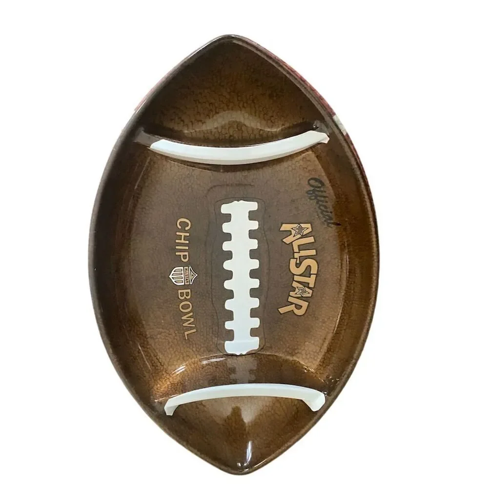 Allstar Football Chip Bowl Sports-Themed Decorative Party Dish Brown